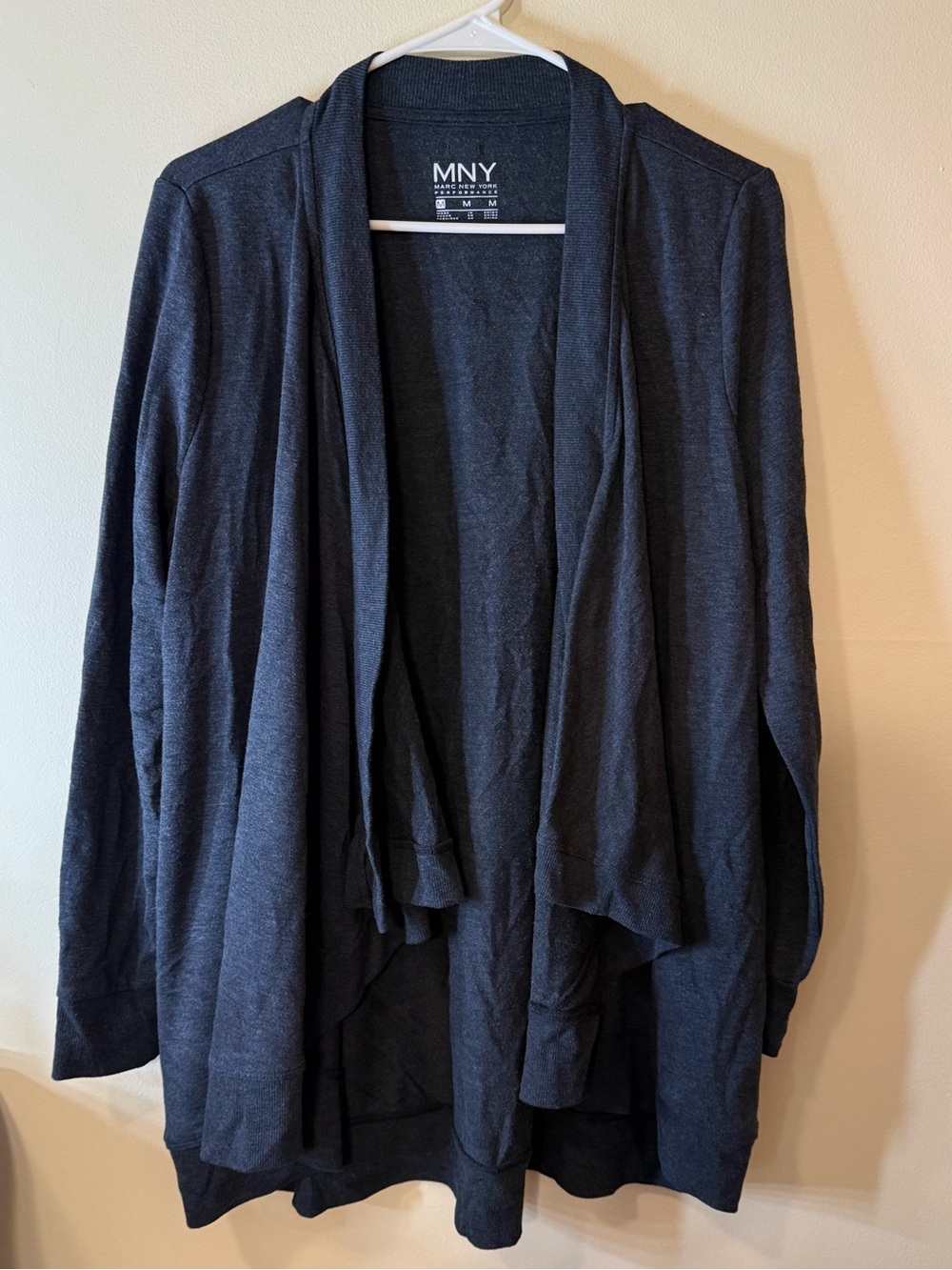 Marc New York Charcoal Open-Front Draped Cardigan